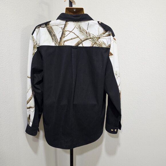 Realtree Black Shirt Mens L Legendary Whitetails Camo Long Sleeve Country Dressy - Picture 3 of 9